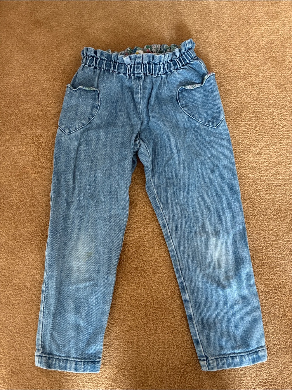 Mini Boden Light Blue Denim Jeans with Heart Pockets
